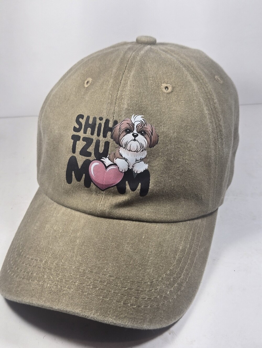 Shih Tzu Mom Casual Baseball Cap - Tan